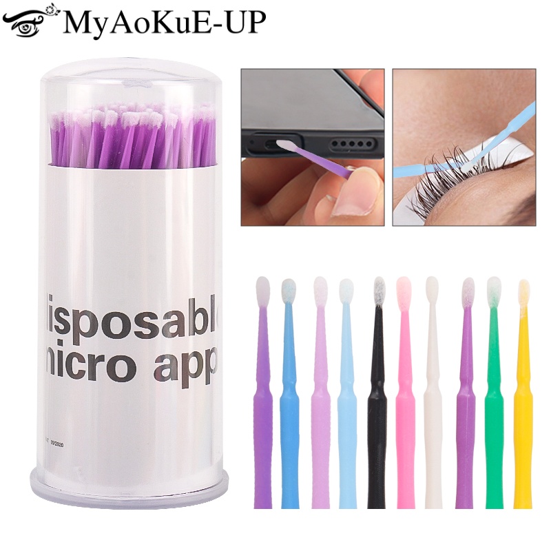 Eyelash Extension Cleaning - 100pcs Disposable Eyelash Brush Lash Extension
