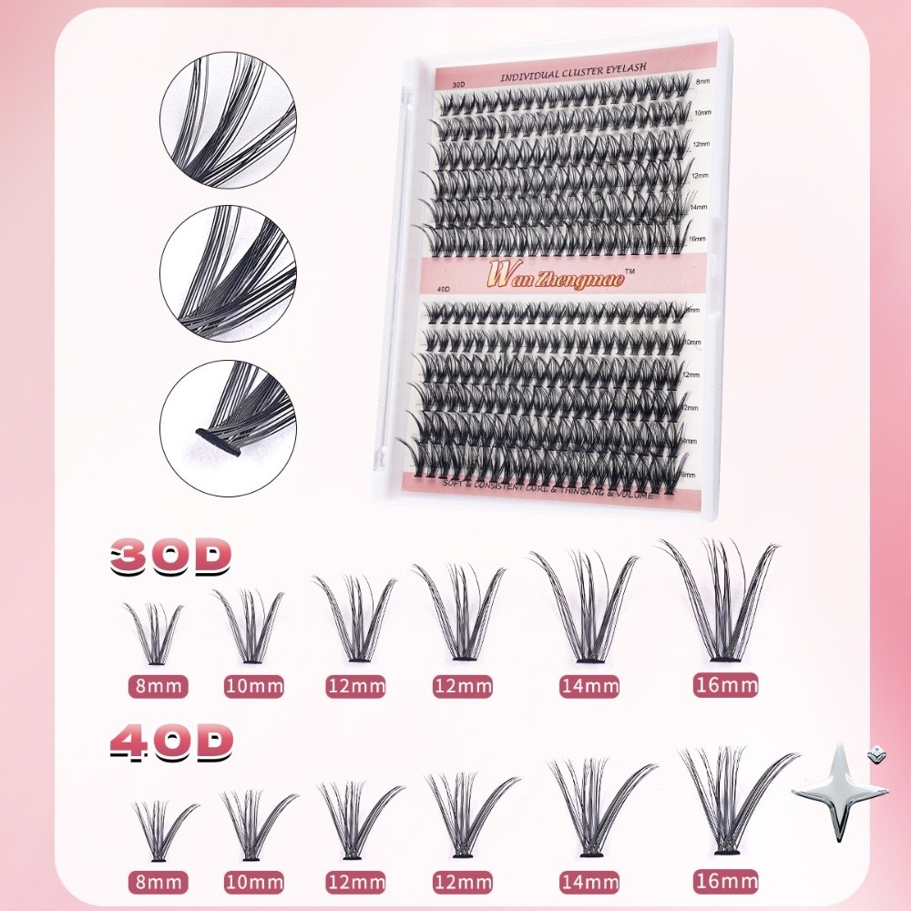 8-16mm Length False Eyelashes  - đánh giá và giá Eyelash Extension Kits